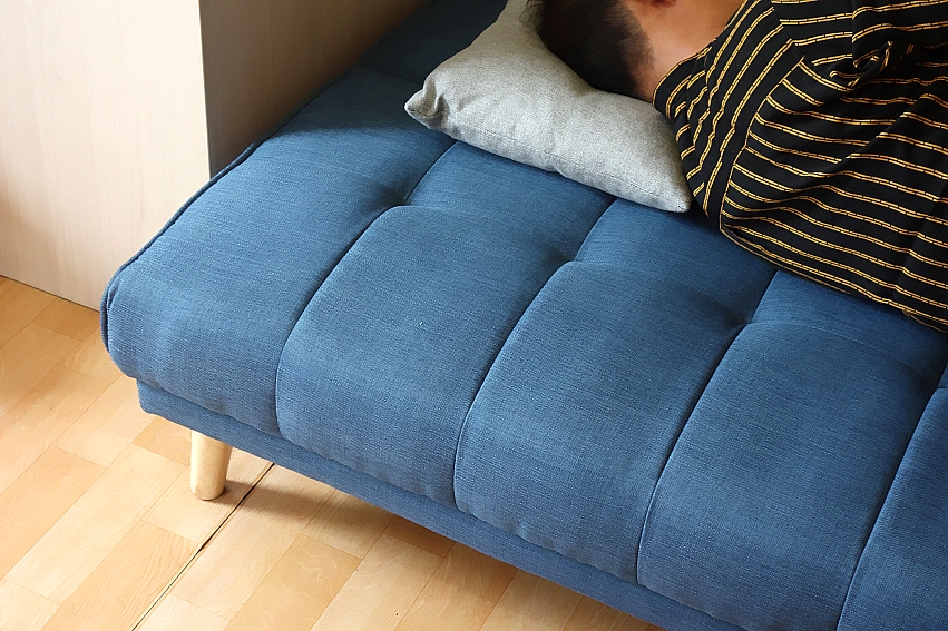 小户型布艺棉麻沙发床,新中式实木布艺沙发床