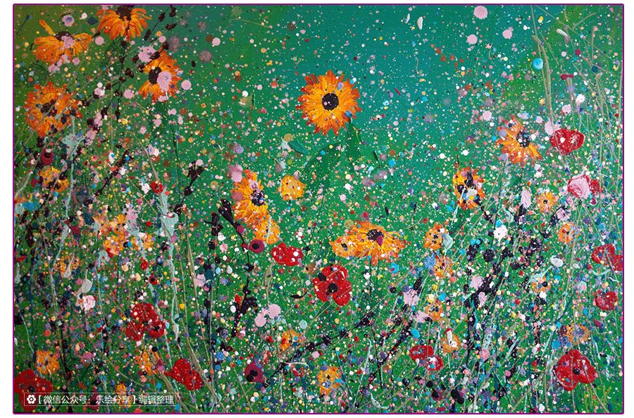 膏状水彩颜料绘画花草,藤蔓植物创意画颜料