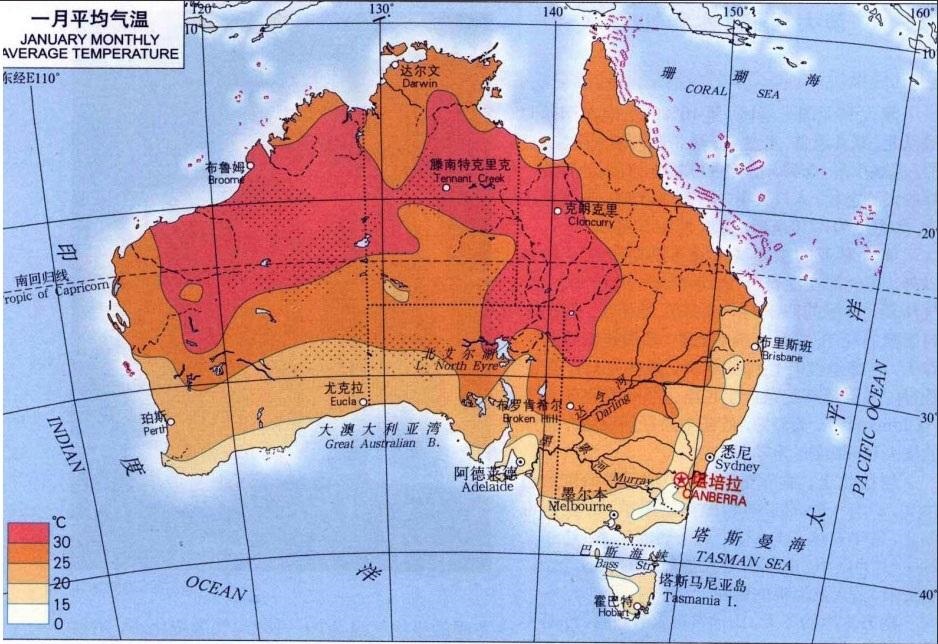 澳大利亚年均气温,澳大利亚全年气温情况