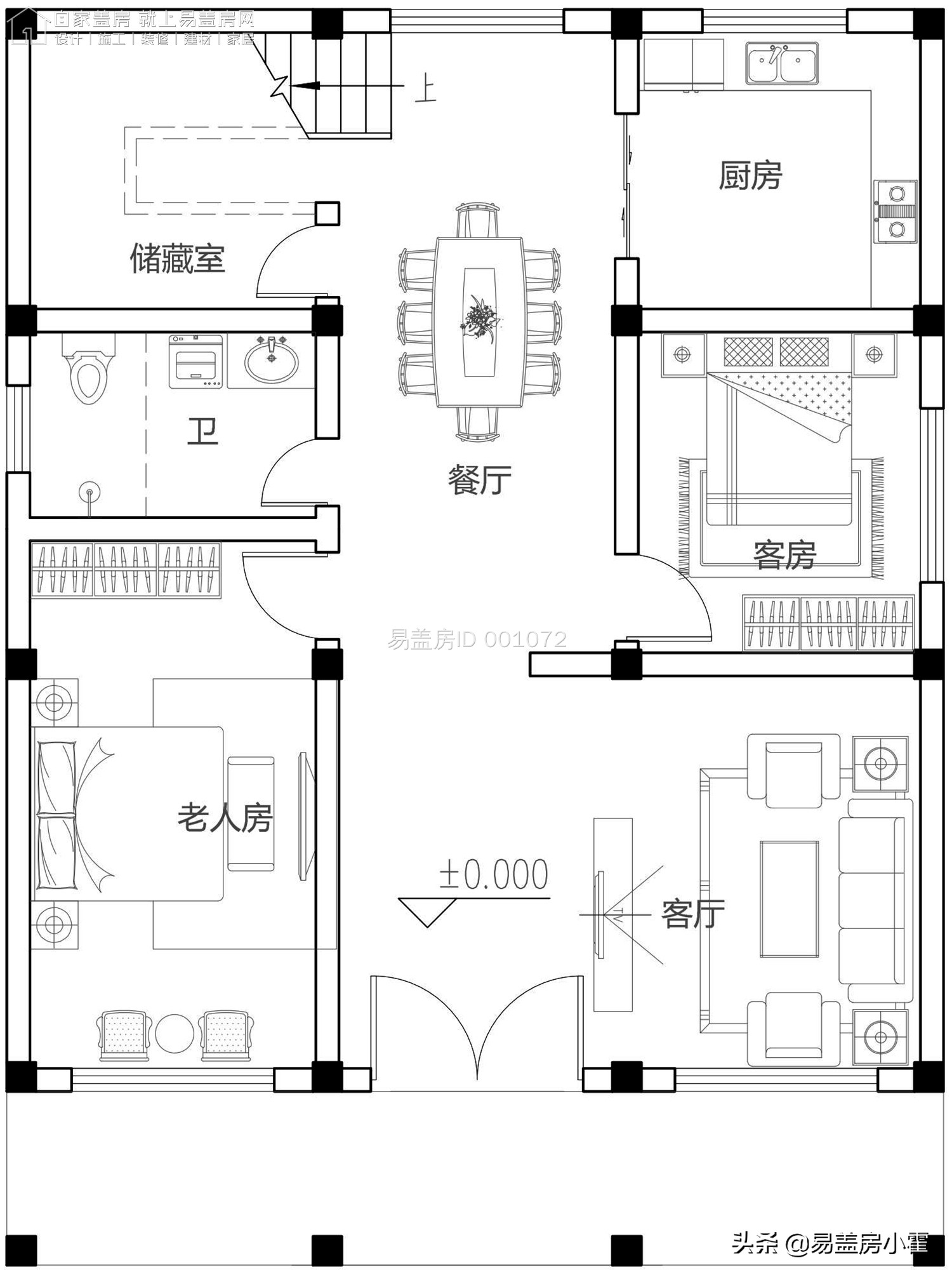 农村自建房2层欧式别墅设计,面宽10米欧式风格二层小别墅