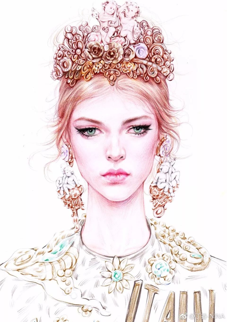 怎么用马克笔和彩铅画四大美人,马克笔与彩铅结合画法