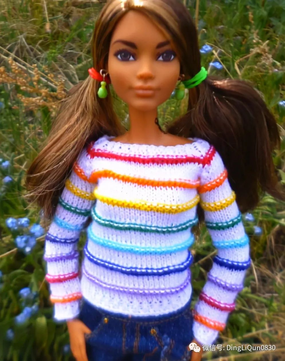毛线编织芭比娃娃连衣裙图解,手工编织娃娃裙