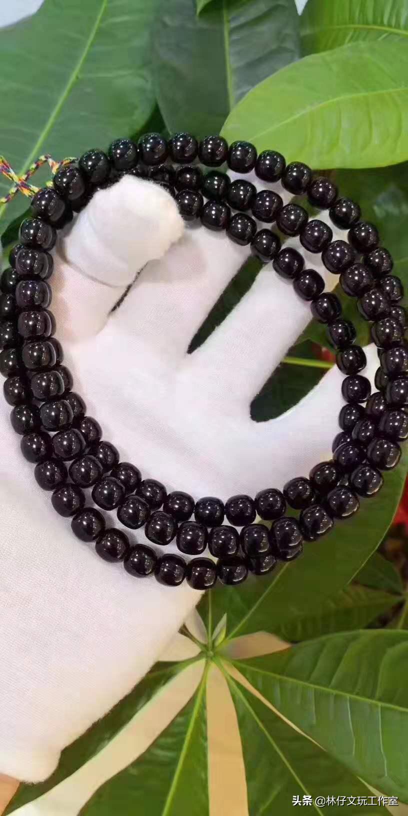 椰蒂手串原生态还是手工磨的好,椰蒂108颗手串佩戴图解