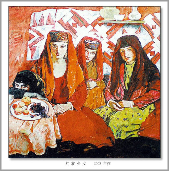 描绘新疆农村的油画,新疆油画风景作品