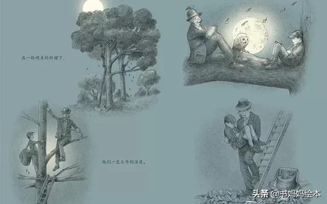 中秋与月亮绘本故事图片,中秋节的晚上我想对月亮许愿绘本