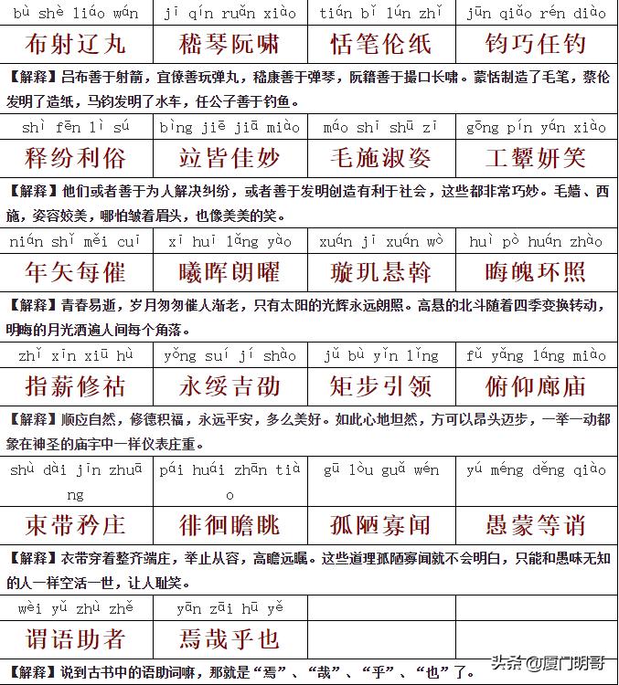 千字文带拼音全文朗读,千字文拼音版全文解释