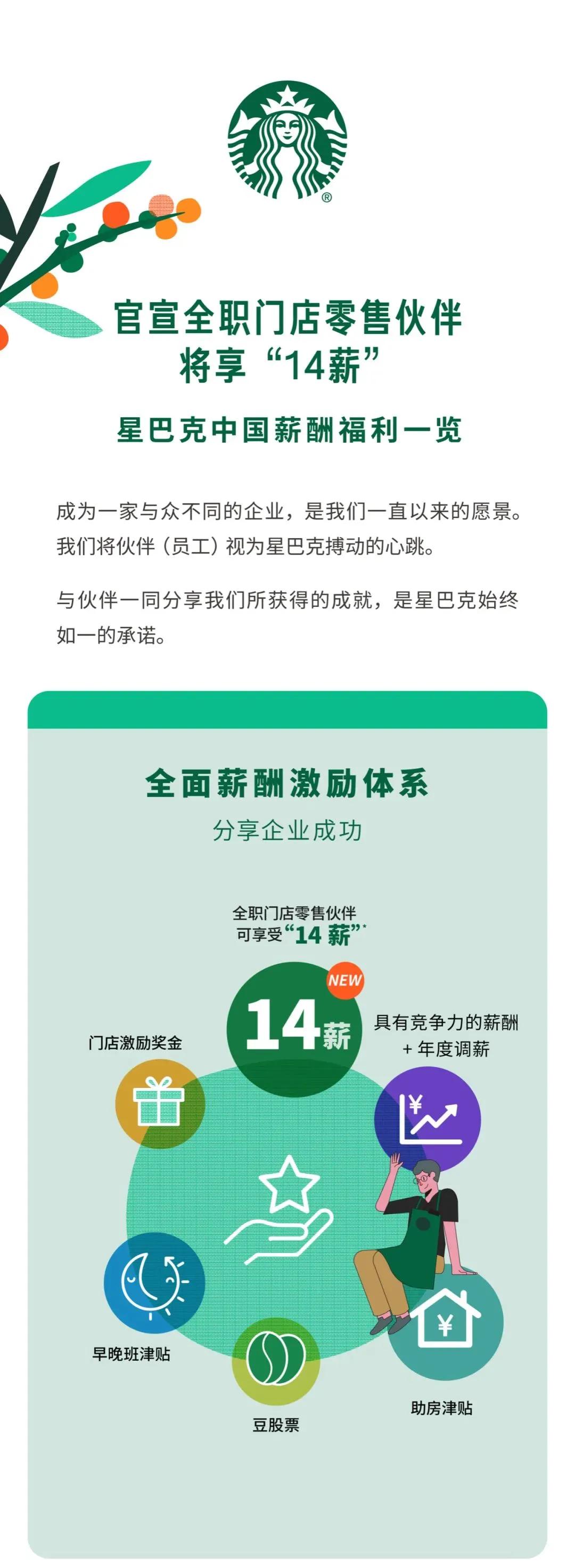 星巴克双薪和三薪,星巴克薪资待遇怎么样2019