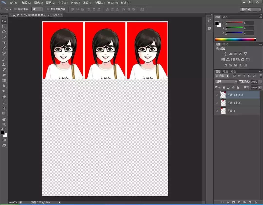 ps证件照换底色排版,用ps打印证件排版