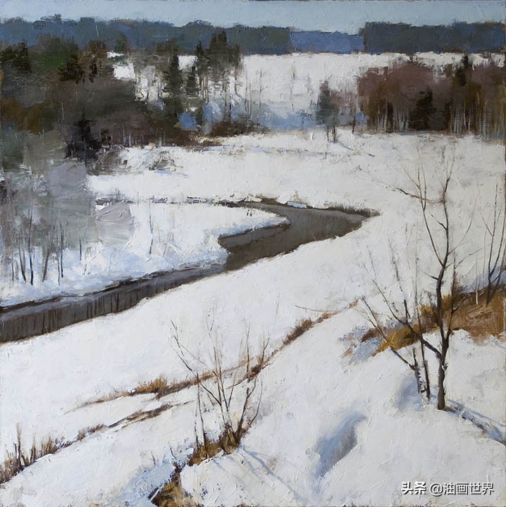 波澜壮阔雄壮唯美的风景油画,笔触风景画