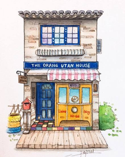 水彩森系小清新插画甜品,手绘治愈系甜品插画