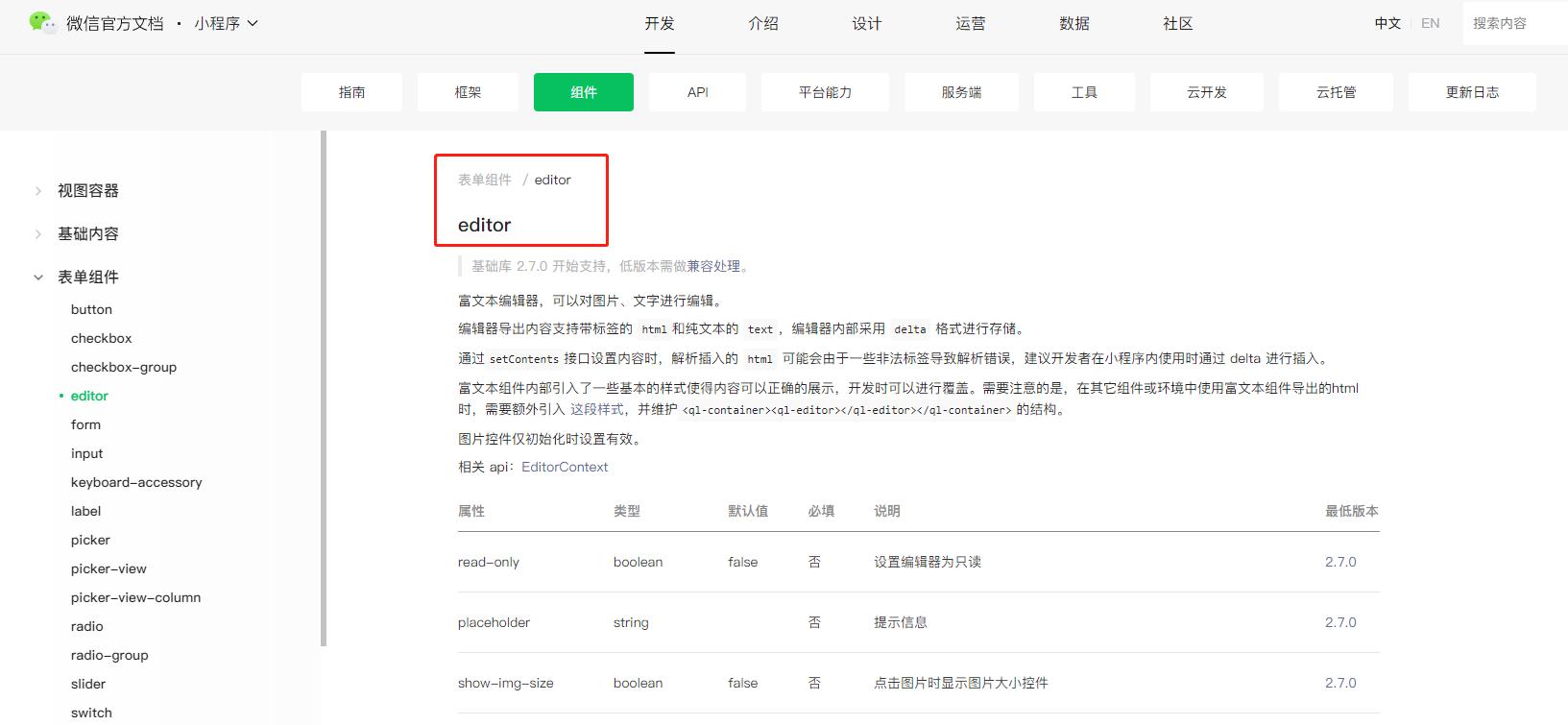 wangeditor富文本编辑器,微信小程序富文本编辑器