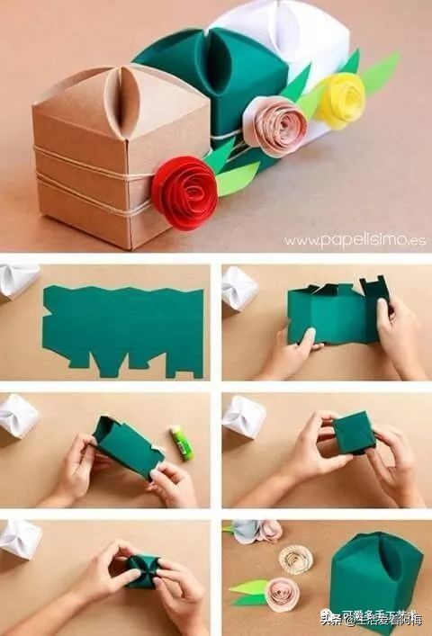 纸手工折盒教程,卡纸折漂亮的包装盒