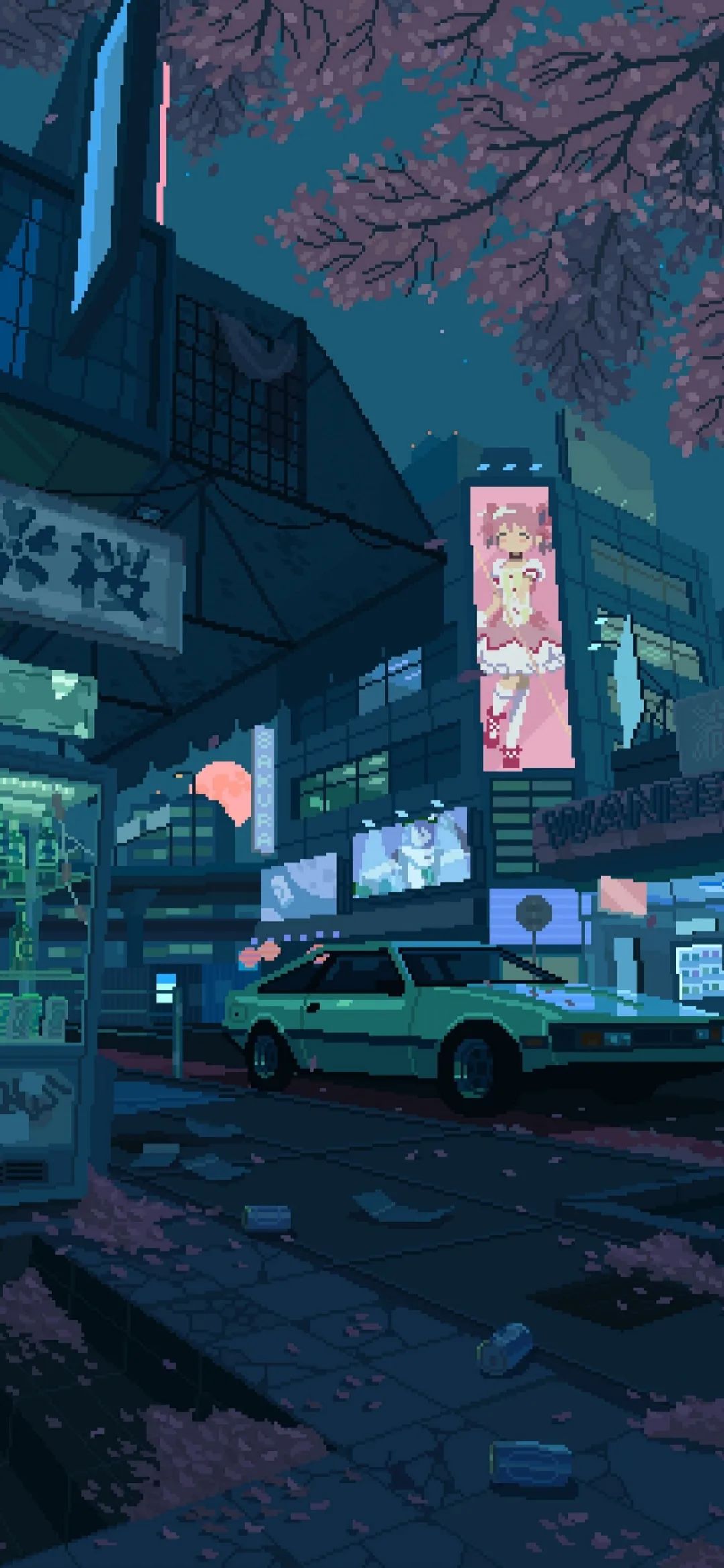 唯美像素风风景插画壁纸,像素风壁纸