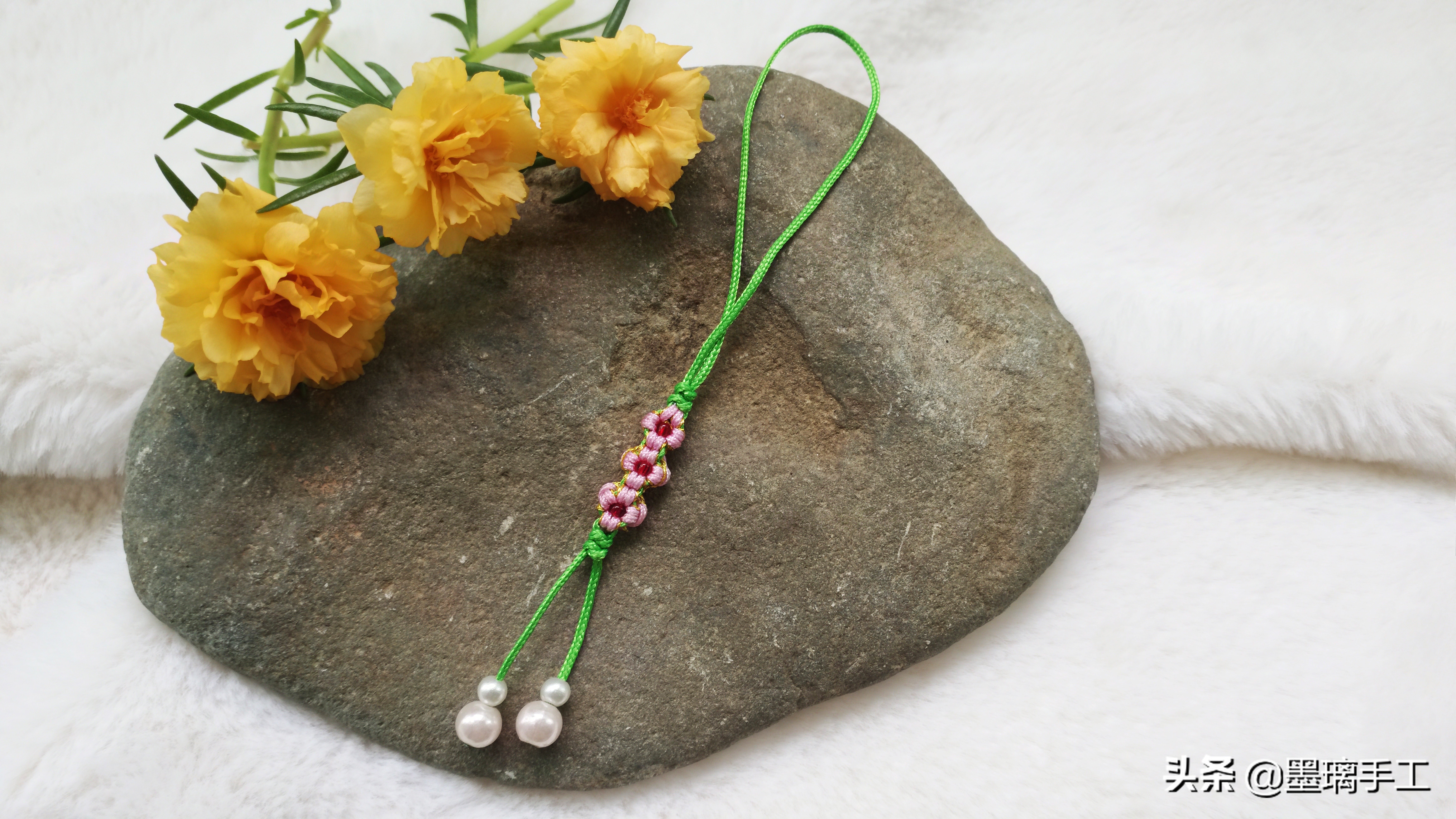 桃花结手机绳编织教程,手工编织情丝结视频教程