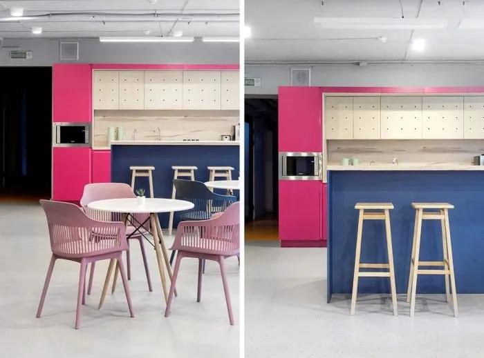 极简办公室水吧台组合效果图,现代轻奢办公室吧台