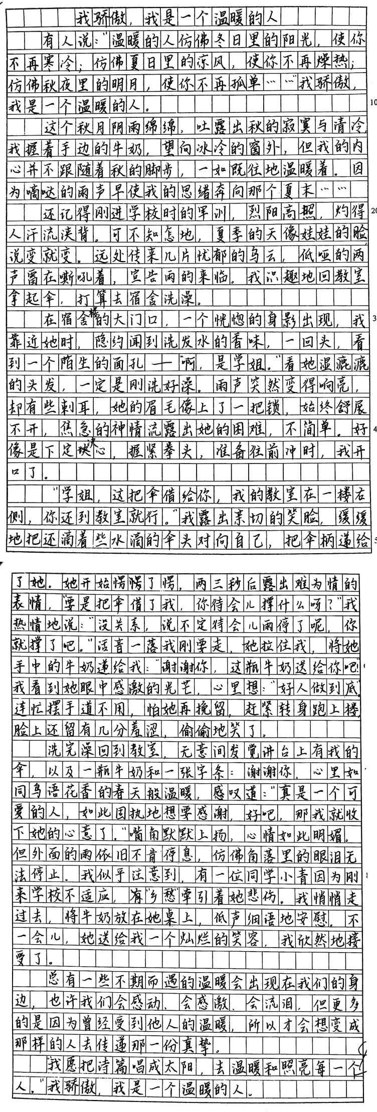 中考满分作文做最好的自己,担当中考满分作文