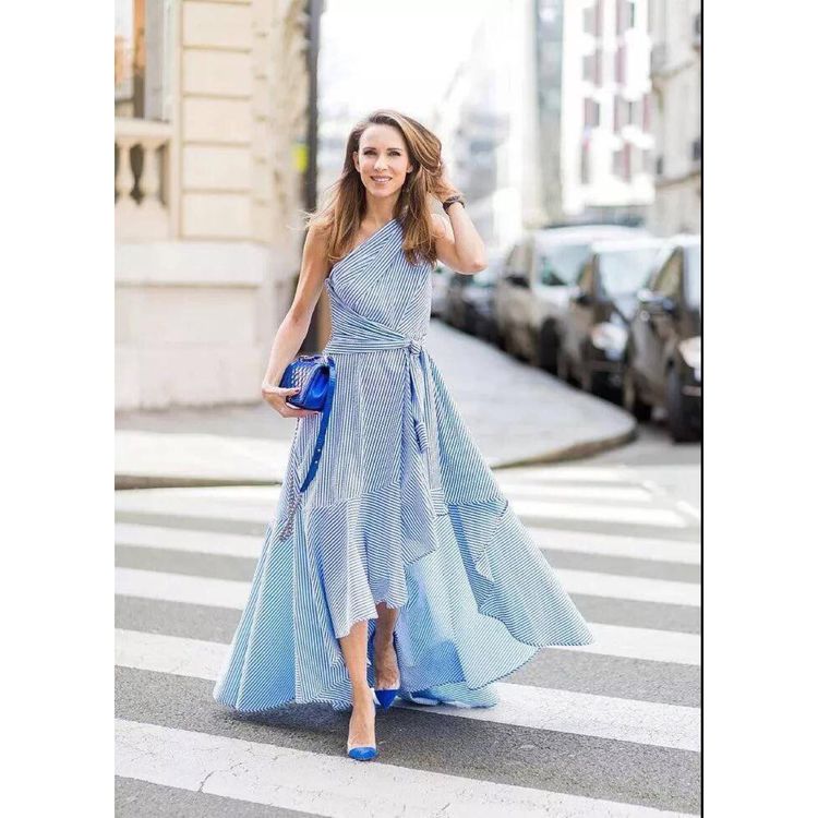 蓝色系的裙,蓝色系夏日裙子