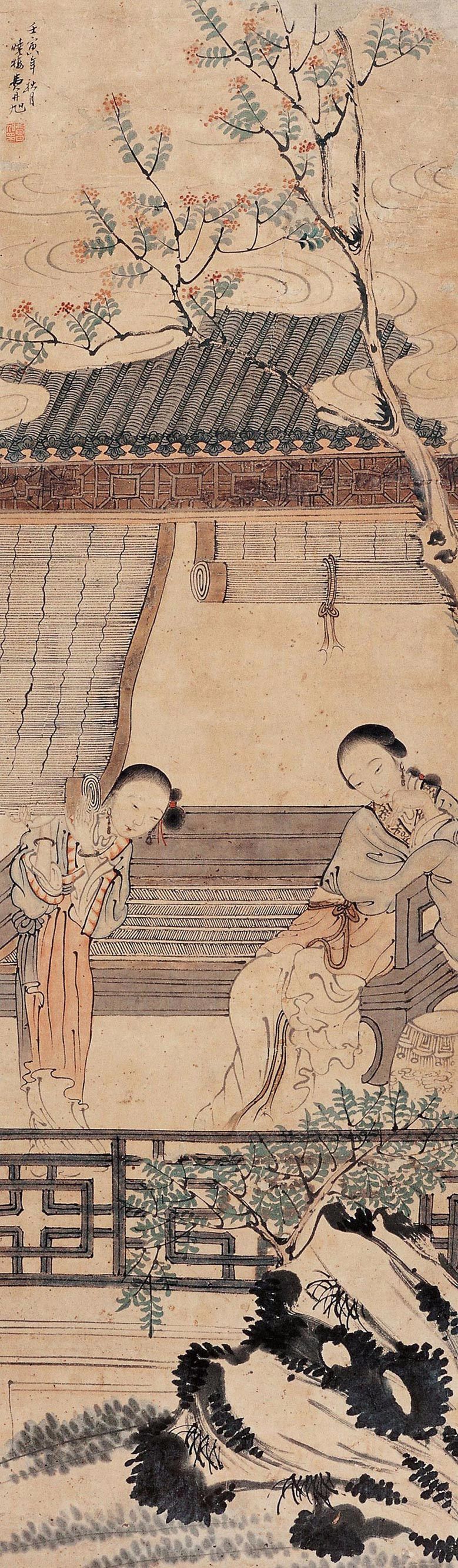 清代名家费丹旭笔下仕女图,费丹旭仕女画高清