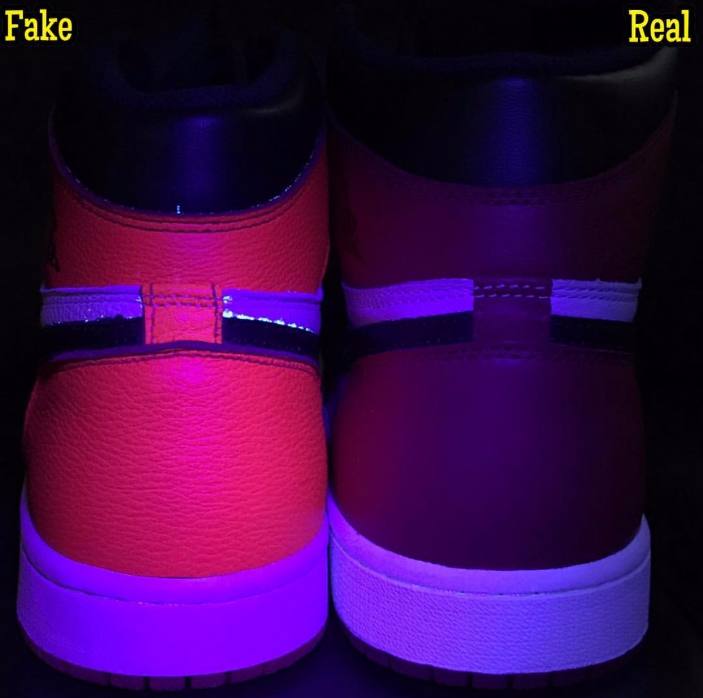 aj1mid芝加哥黑红脚趾真假鉴定方法,aj黑脚趾正品对比