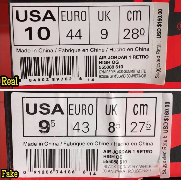 aj1mid芝加哥黑红脚趾真假鉴定方法,aj黑脚趾正品对比