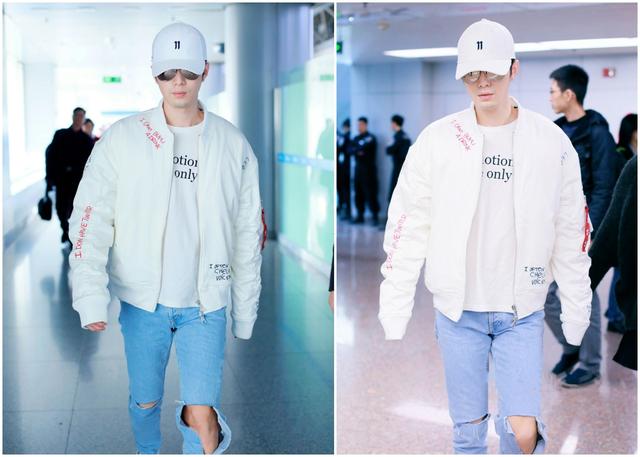 陈学冬干练西装助阵,陈学冬机场穿卫衣