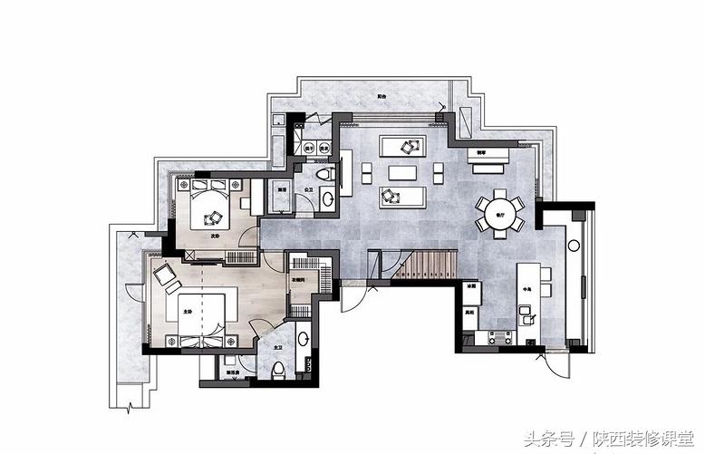 280平轻奢美式,120平美式轻奢风高级蓝灰