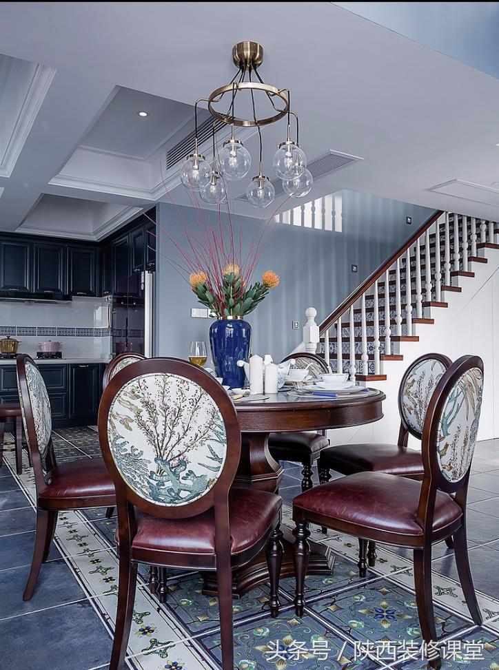 280平轻奢美式,120平美式轻奢风高级蓝灰