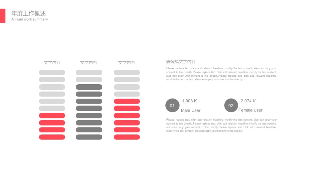 高级感ppt分享白色简约ppt模板,红色和灰色配色的ppt