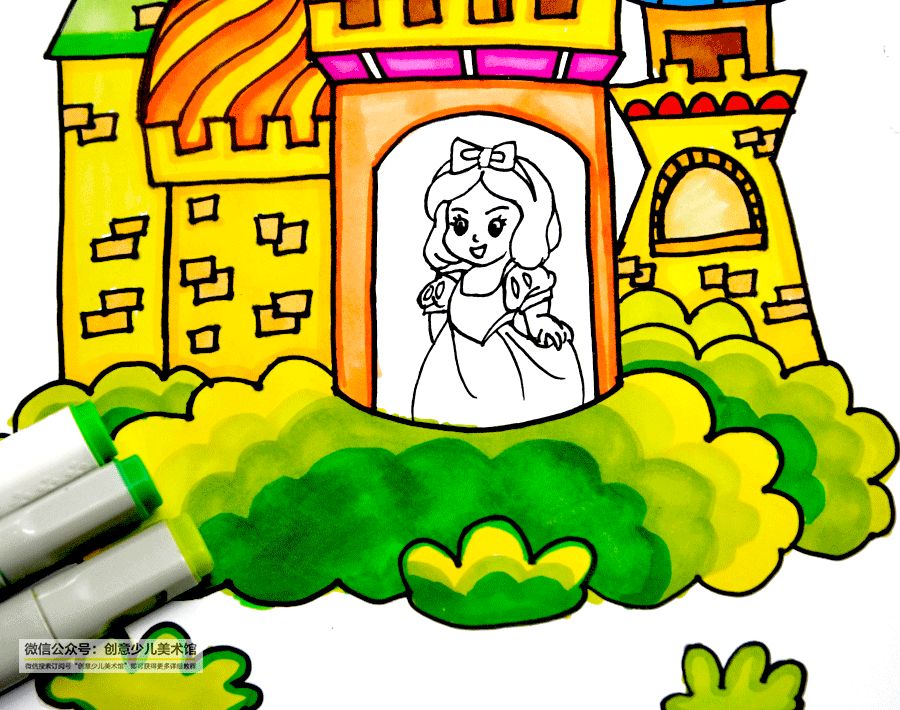 儿童画的小公主该怎么画,怎么画城堡儿童画