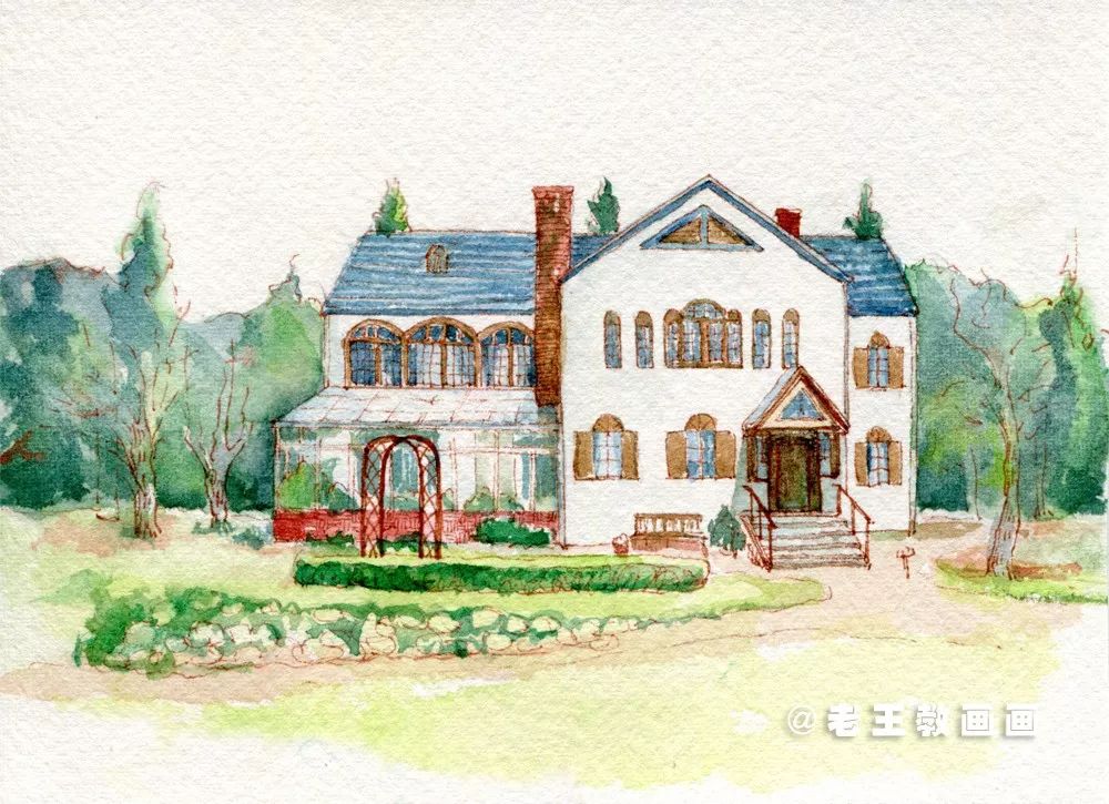 油画棒风景画简单初学者小清新,procreate小清新风景画