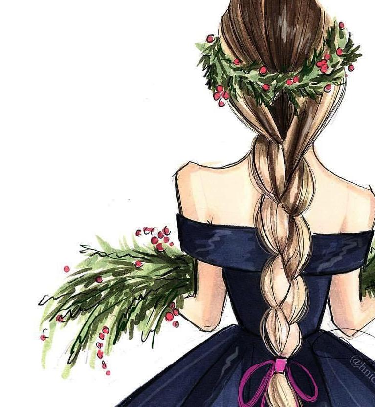 插画手绘人物服装搭配,水彩服装设计画法