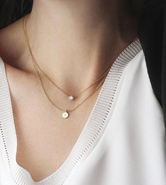 唐嫣同款钻石锁骨项链,唐嫣代言玫瑰金锁骨链