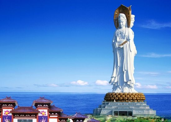 观音像vs自由女神像,纽约自由女神像vs南海观音像