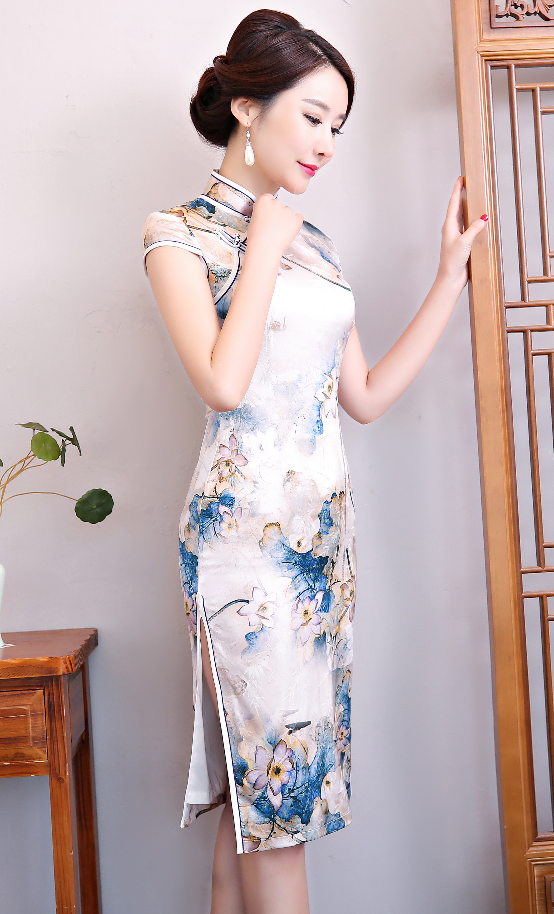 洋气真丝旗袍,好看真丝旗袍