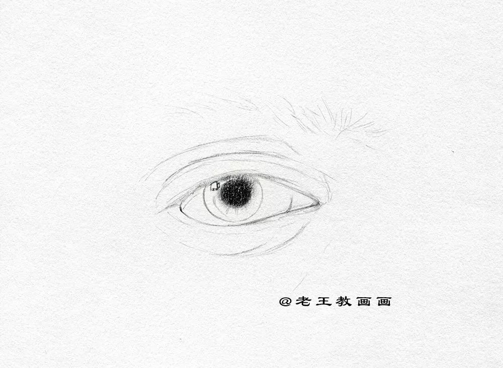 人脸素描画法步骤眼睛,素描头像五官画法眼睛