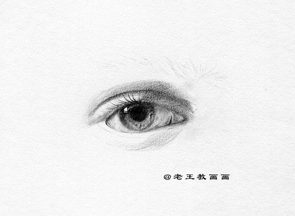 人脸素描画法步骤眼睛,素描头像五官画法眼睛