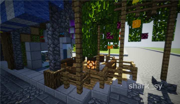 我的世界装饰工艺店铺教程,我的世界小摊店铺建筑教程