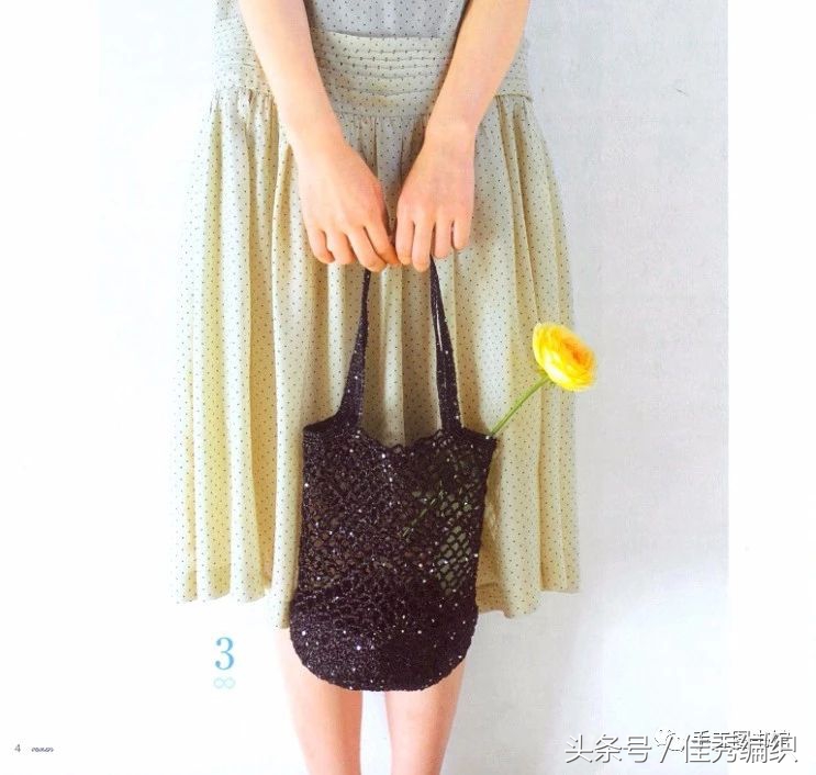 钩针编织网兜图片,钩针网兜包编织教程