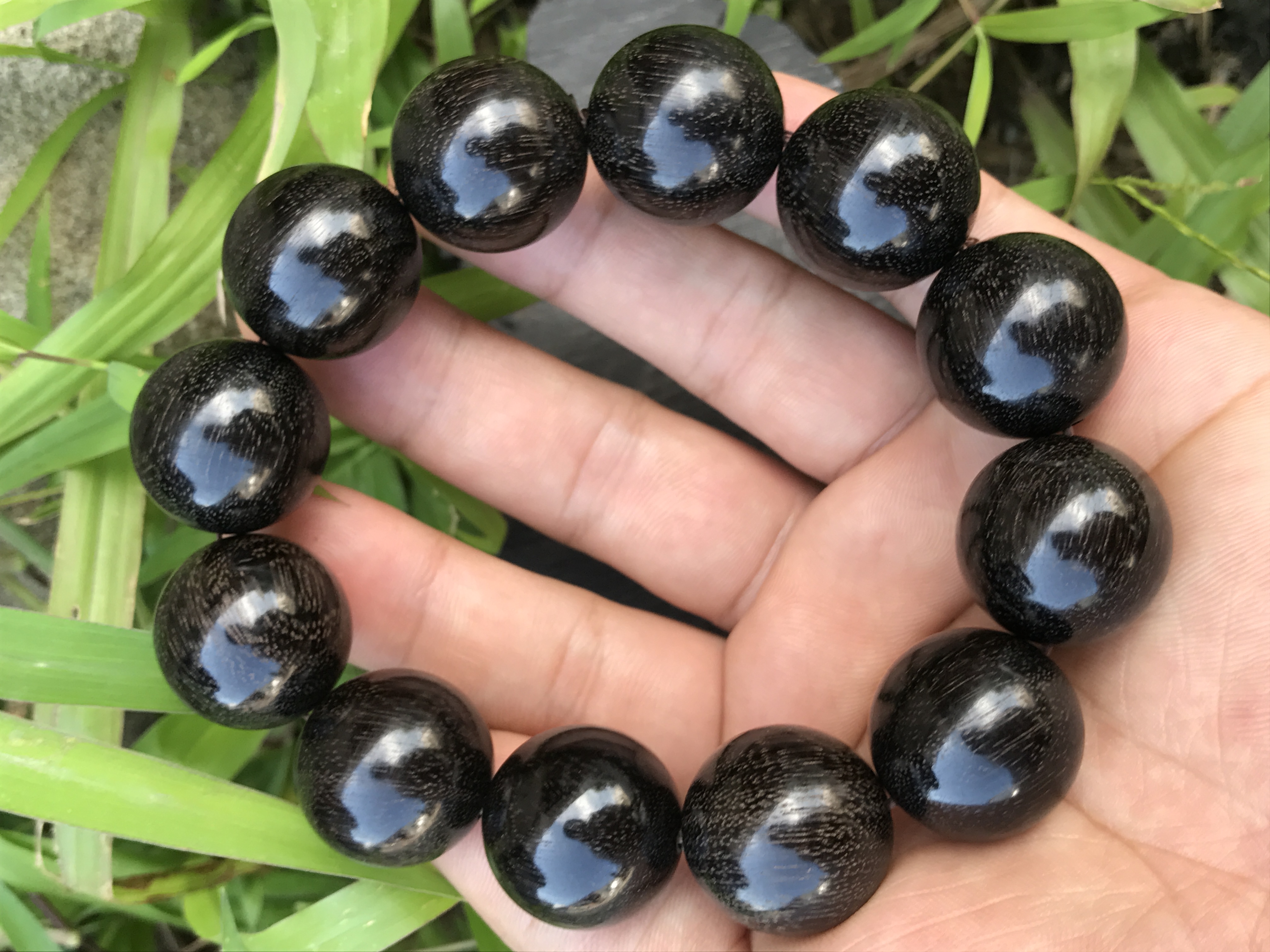 乌木佛珠手串怎么盘,手工金丝楠木佛珠手串图