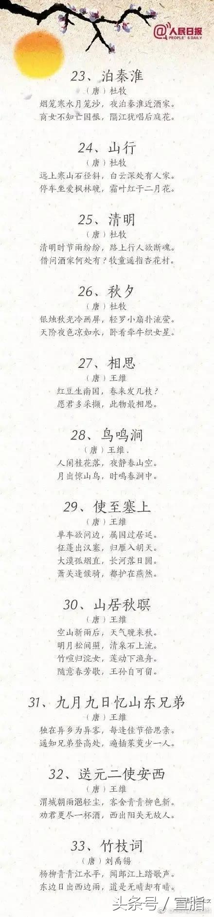 适合小朋友的一百首古诗,儿童每天坚持读古诗15首