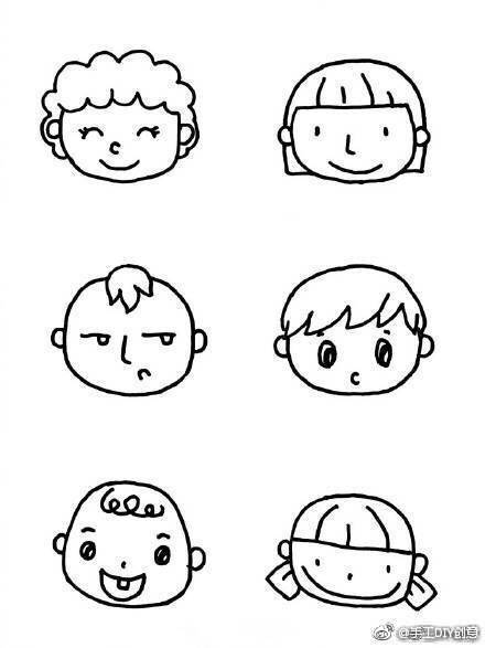 开心超萌小人简笔画,100个可爱手账小人简笔画