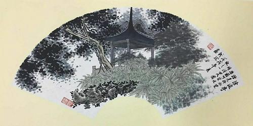 钱龙园林,古典园林山水画作品欣赏