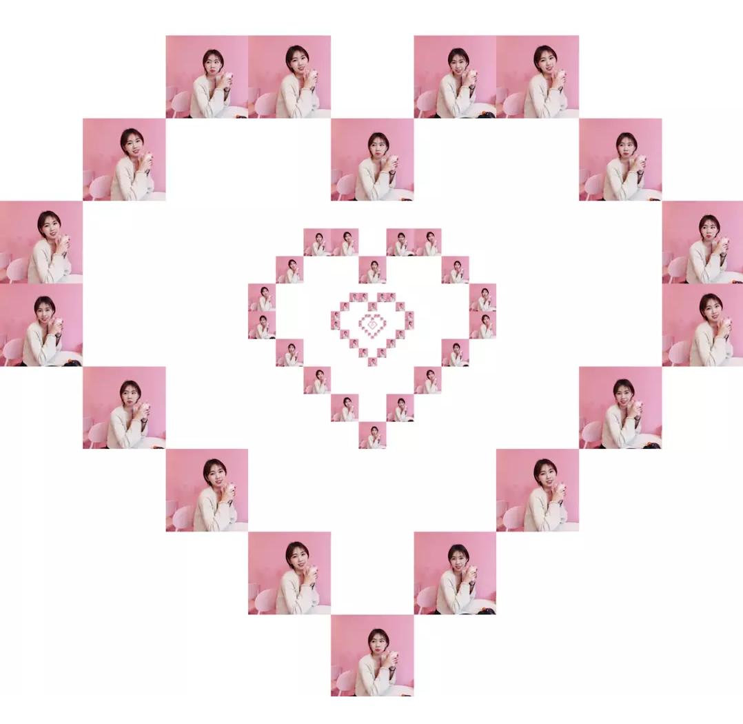 9宫格镂空爱心拼图教程,快捷指令心形九宫格切图详细教程