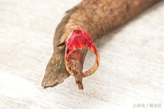 16款纯手工DIY树脂水晶戒指木块与水晶的完美结合