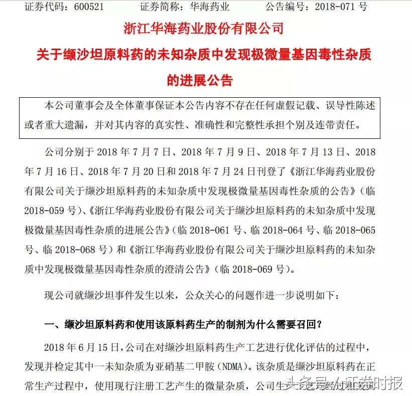 这款治疗高血压的原料药检出2A类致癌物，5企业相关产品召回