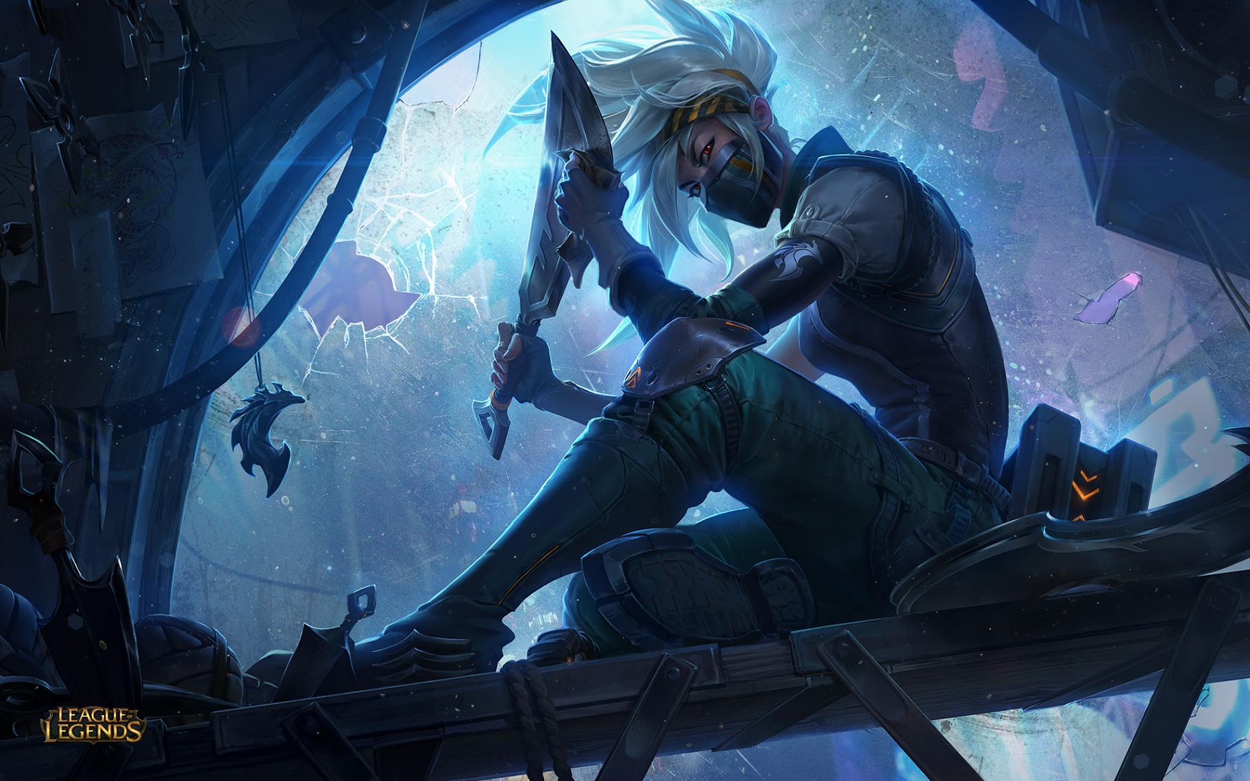 lol阿卡丽绯色之月,lol阿卡丽银色之牙皮肤展示高清