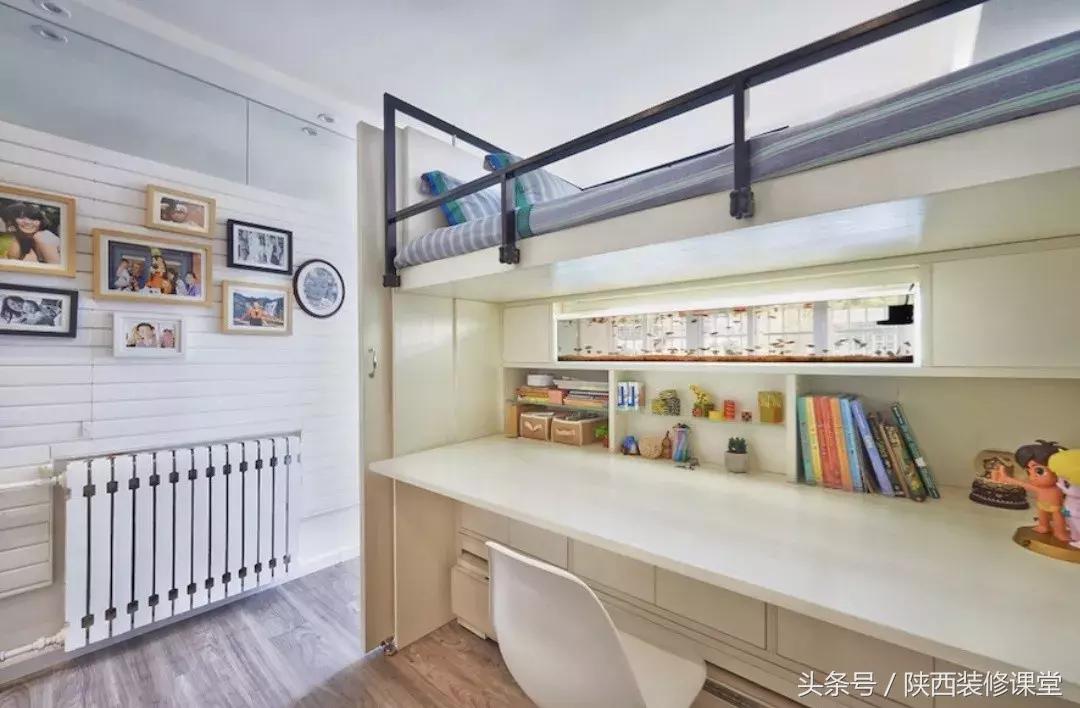 儿童房上床下桌一体效果图,30平小户型上床下桌