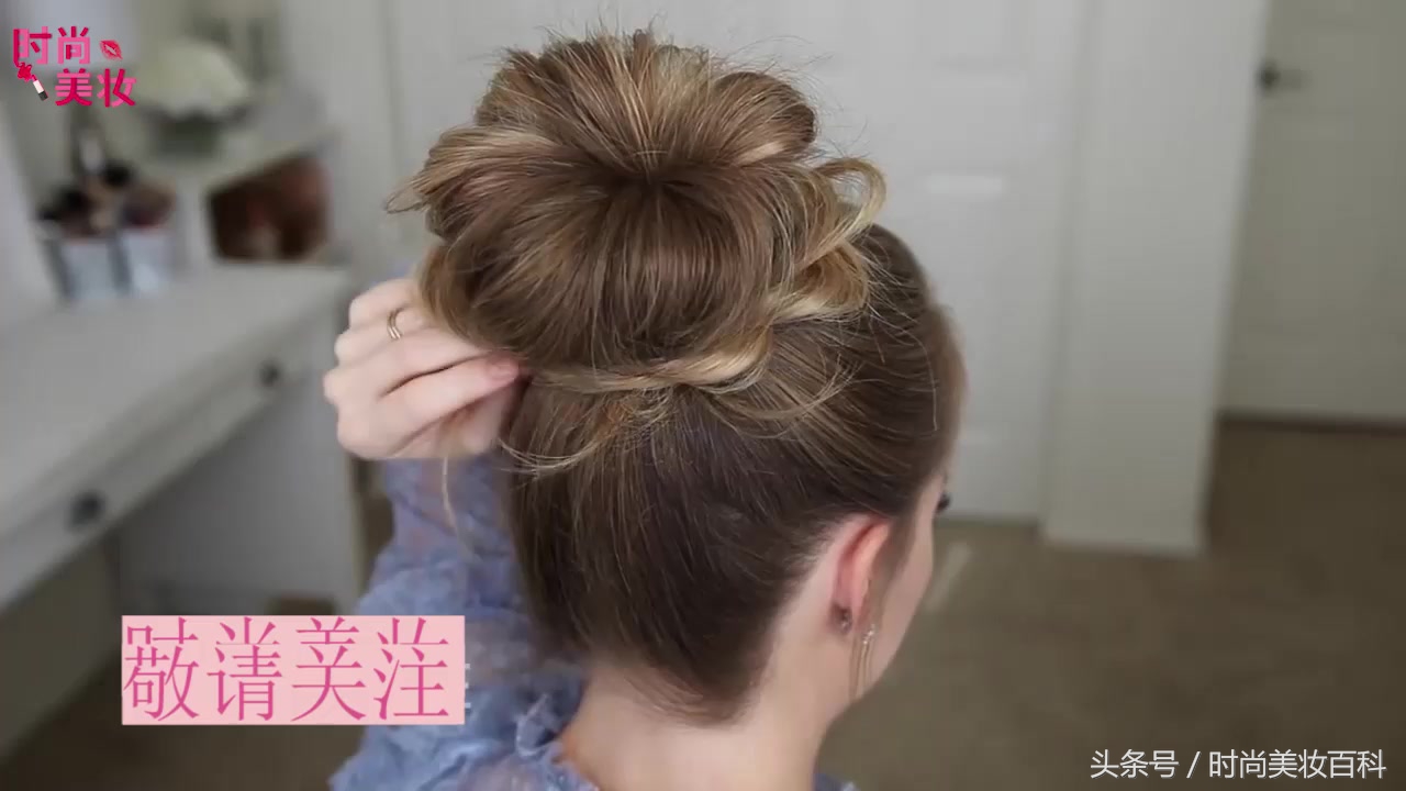 流行美编发型扎丸子头,儿童鱼尾辫丸子头