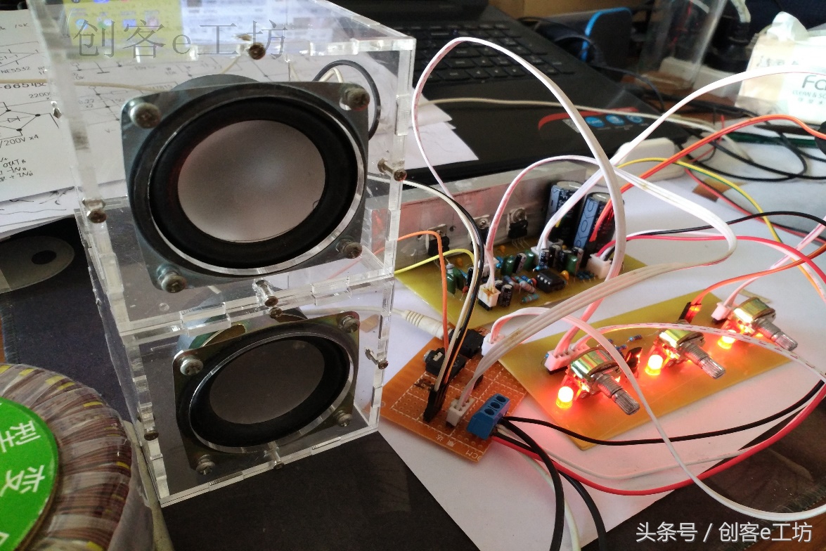 diy功放和品牌功放,重低音音箱制作过程