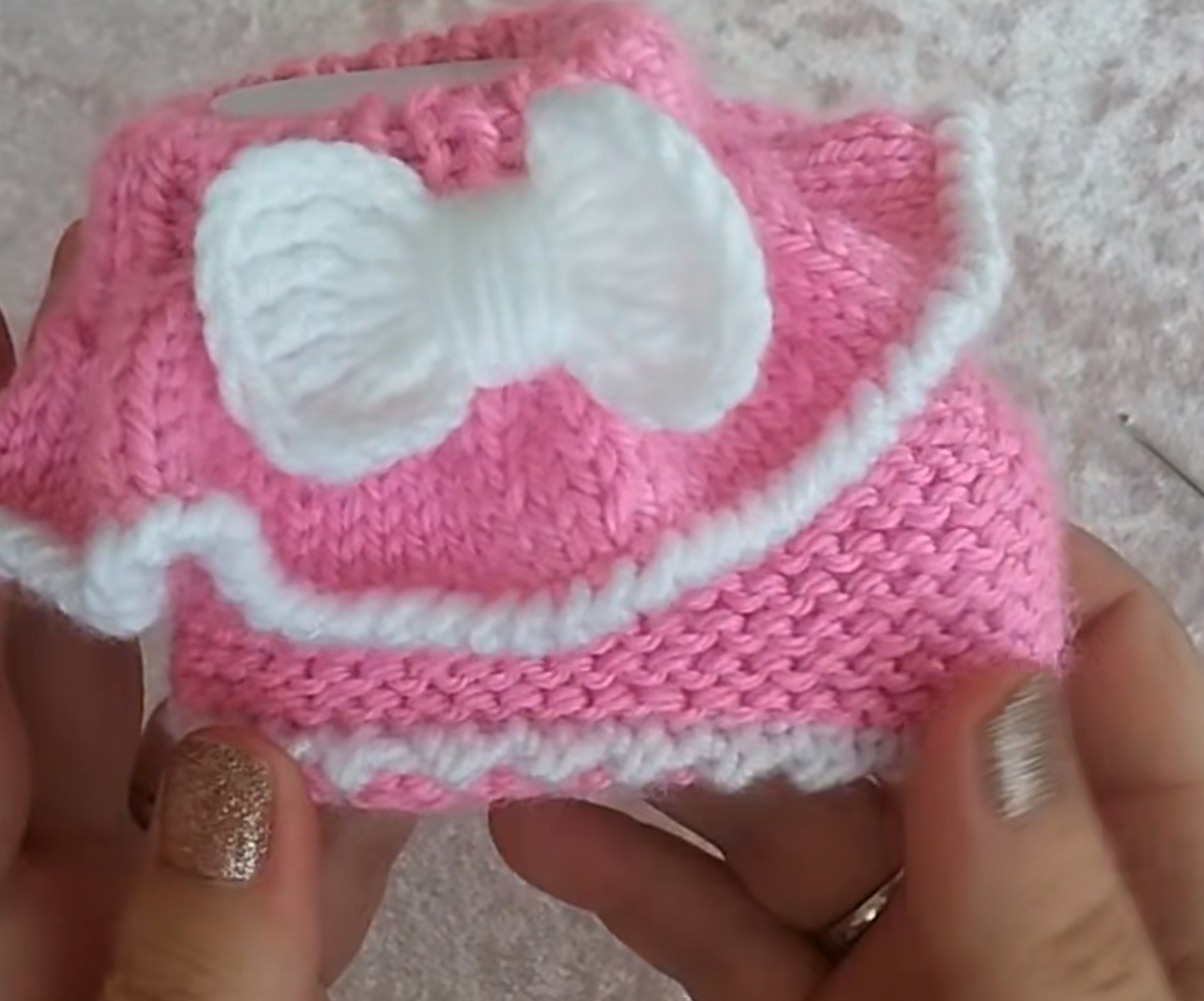 棒针双色编织婴儿鞋的教程,棒针编织婴儿0-3个月鞋教程